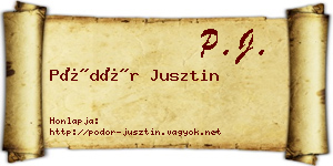 Pödör Jusztin névjegykártya